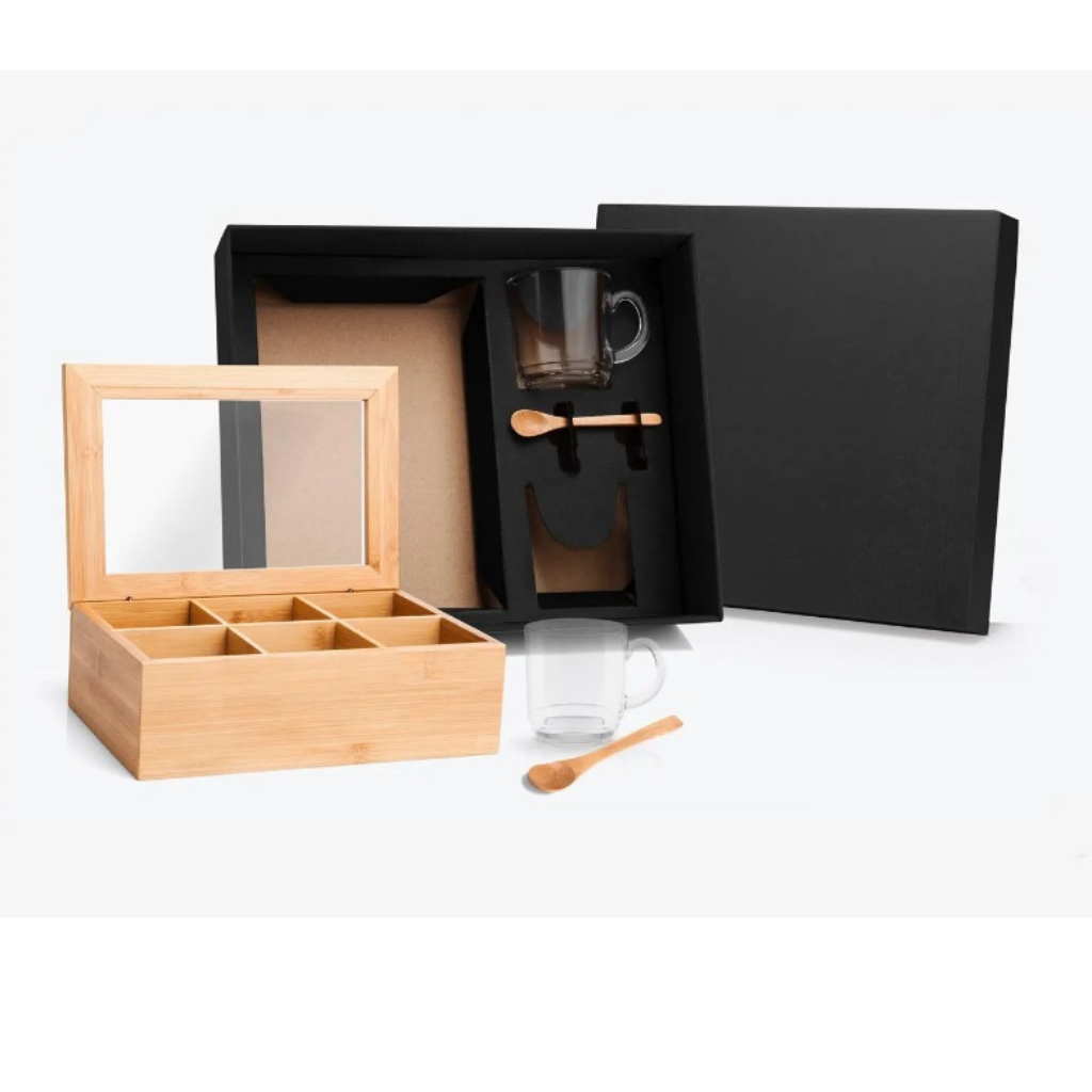 Imagem do produto Kit para Chá Com Caixa Em Bambu- 5 Pçs