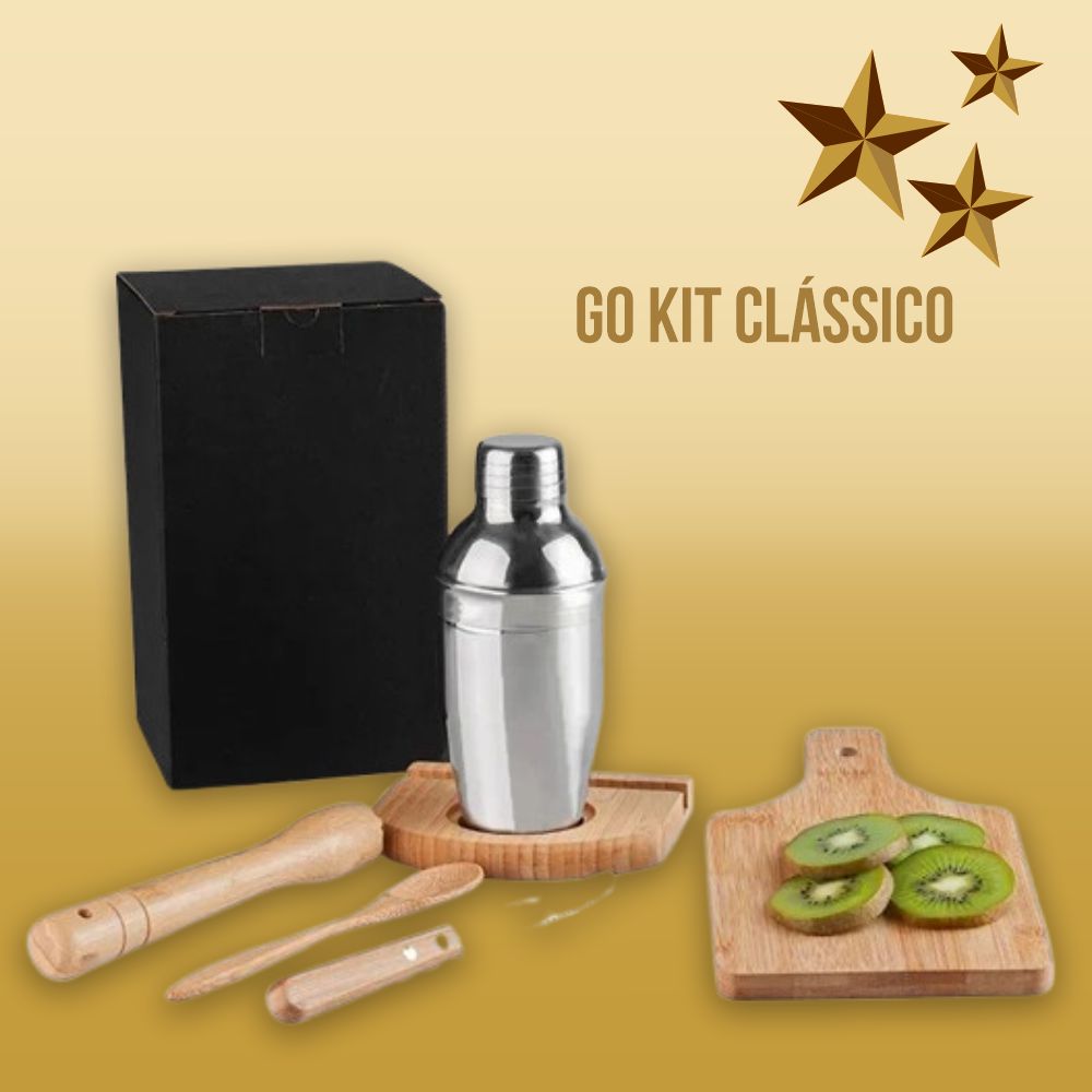 KIT PARA CAIPIRINHA EM BAMBU IBIZA COM COQUETELEIRA 6 PÇS