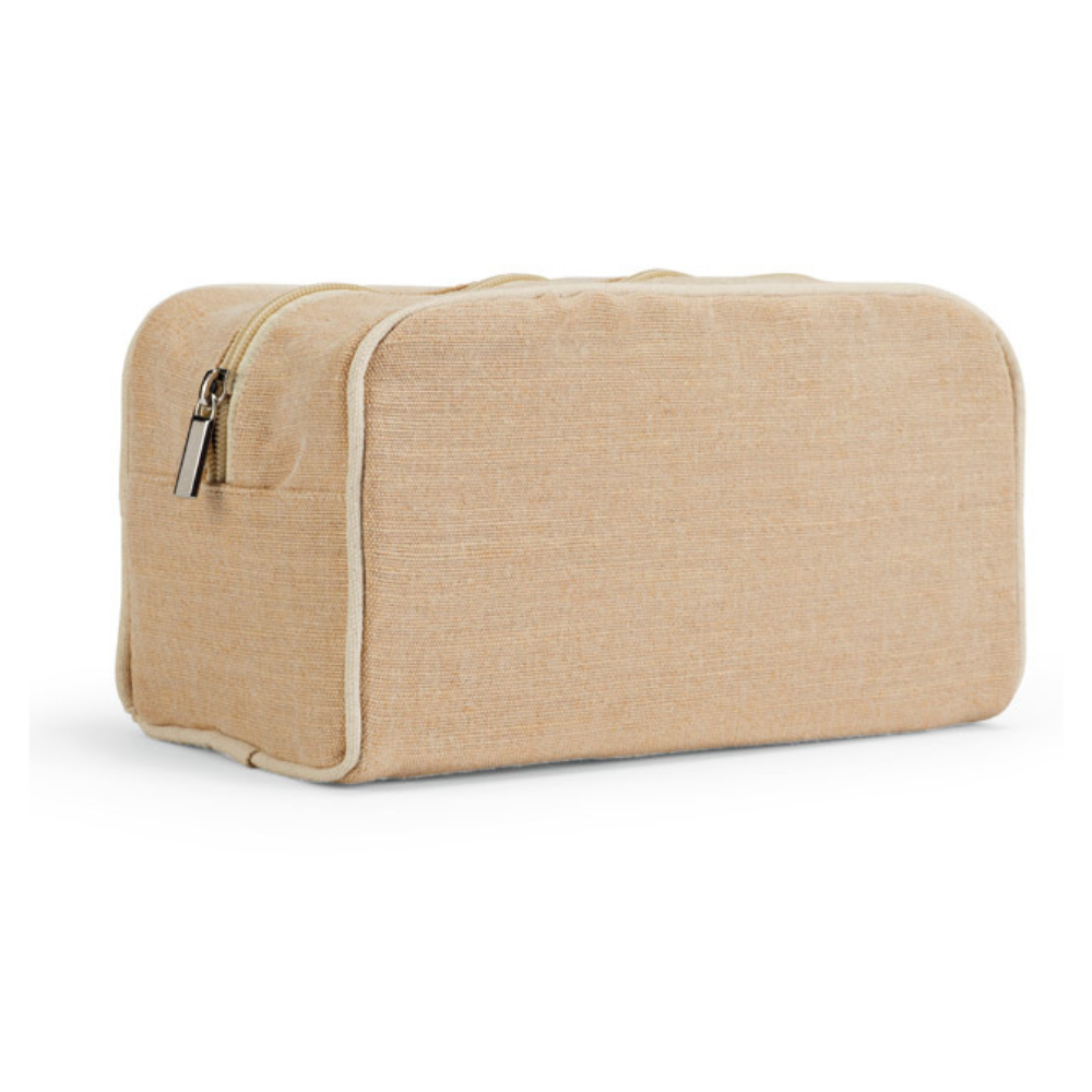 Bolsa de cosméticos em juco (algodão e juta)
