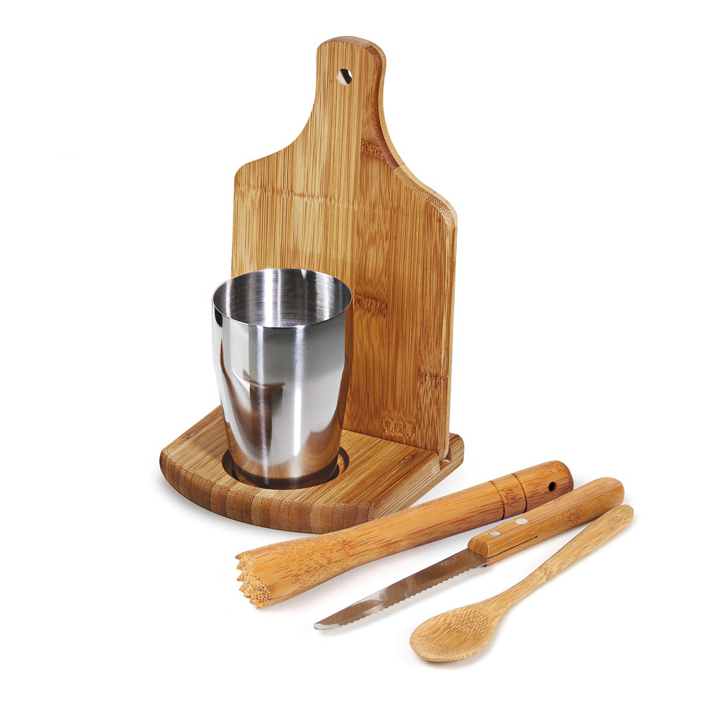 Miniatura de imagem do produto KIT PARA CAIPIRINHA EM BAMBU IBIZA COM COQUETELEIRA 6 PÇS