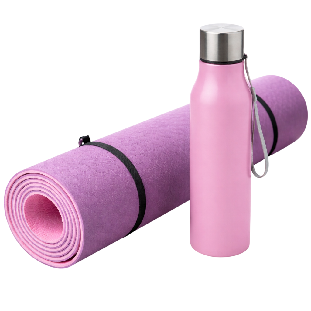 Imagem do produto KiT Zen Go – Tapete de Exercício e Garrafa Inox Personalizados