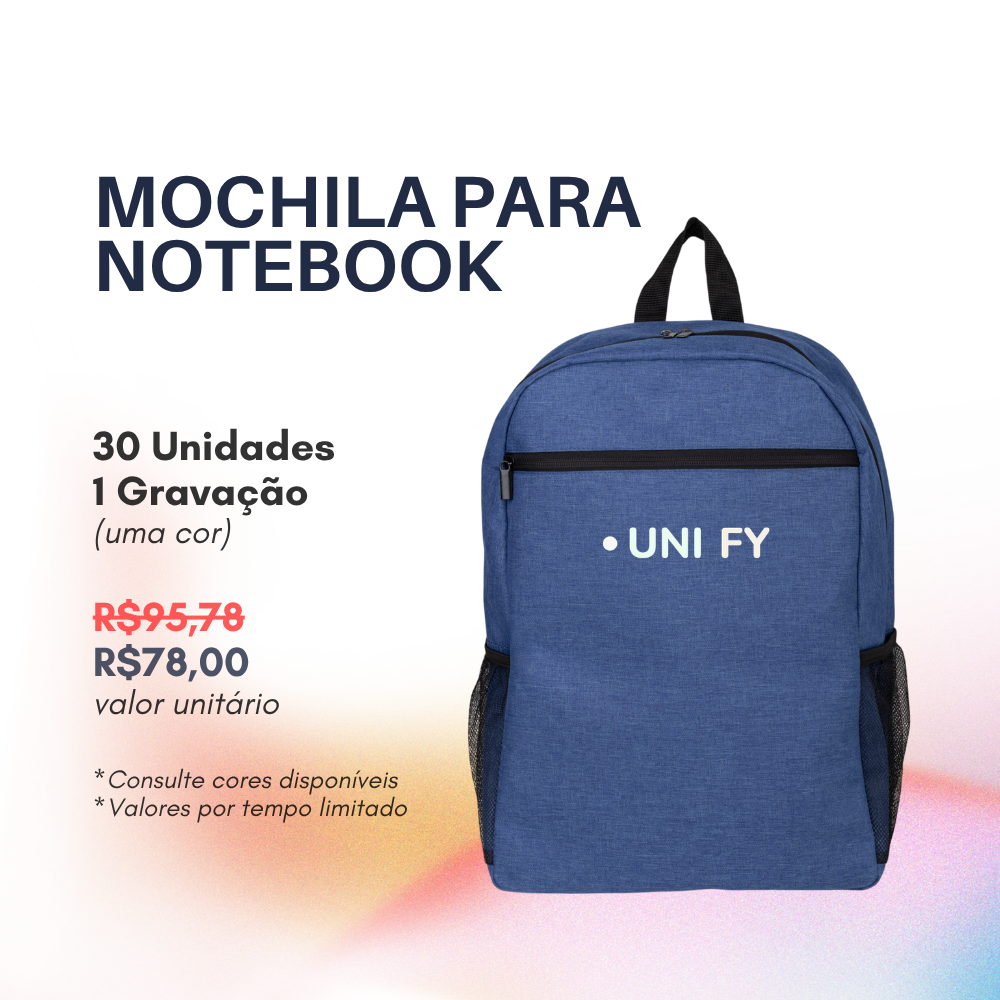 Imagem do produto Mochila Personalizada para Notebook 15.6 – Go Brindes Personalizados