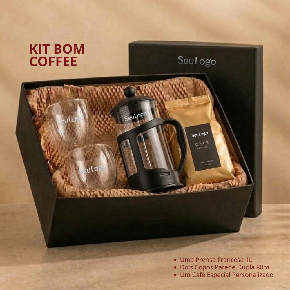 Kit Bom Coffee Corporativo Personalizado | Go Brindes