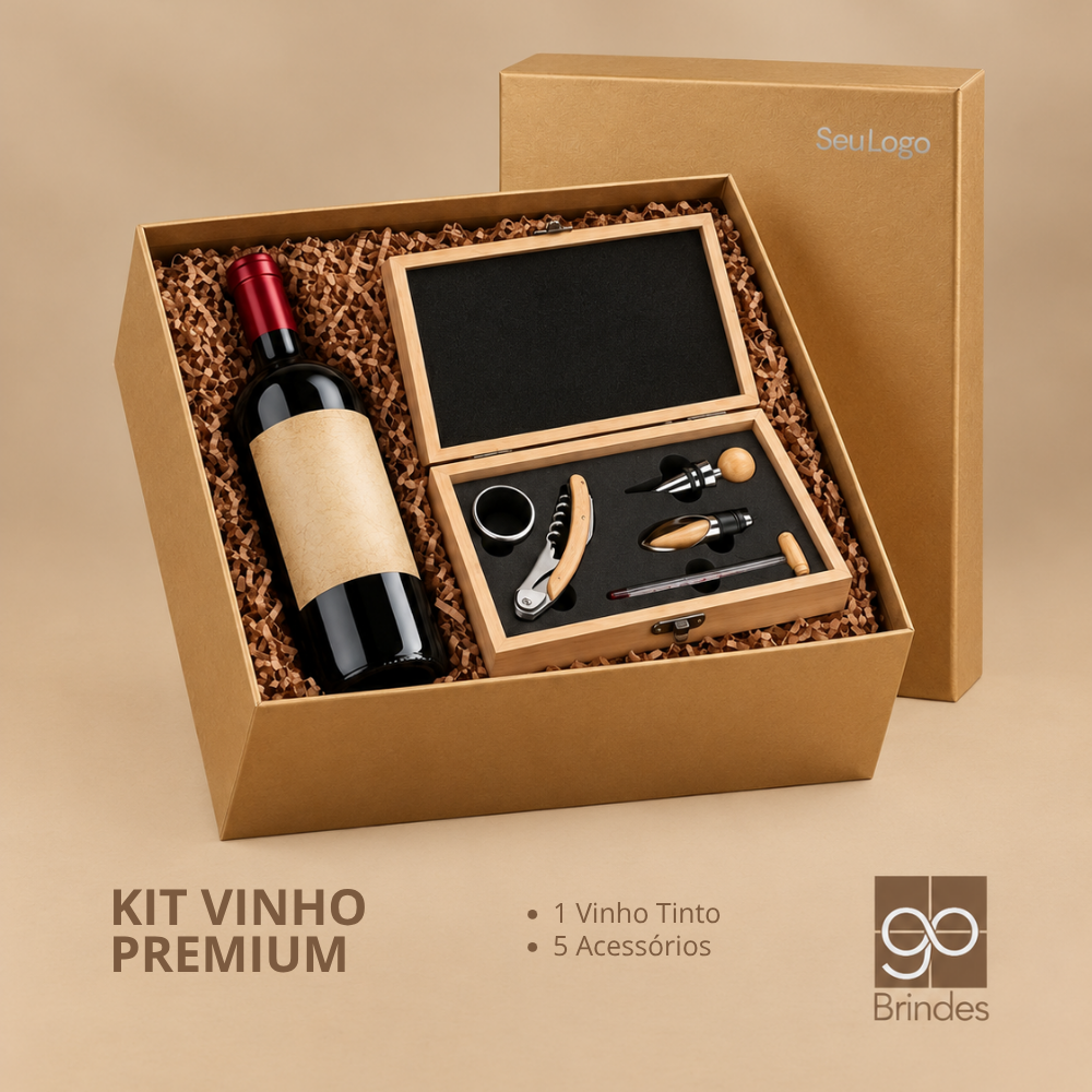 Imagem do produto Kit Vinho Premium Corporativo Personalizado | Go Brindes