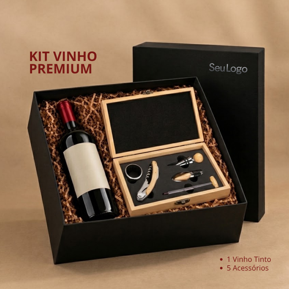 Kit Vinho Premium Corporativo Personalizado | Go Brindes