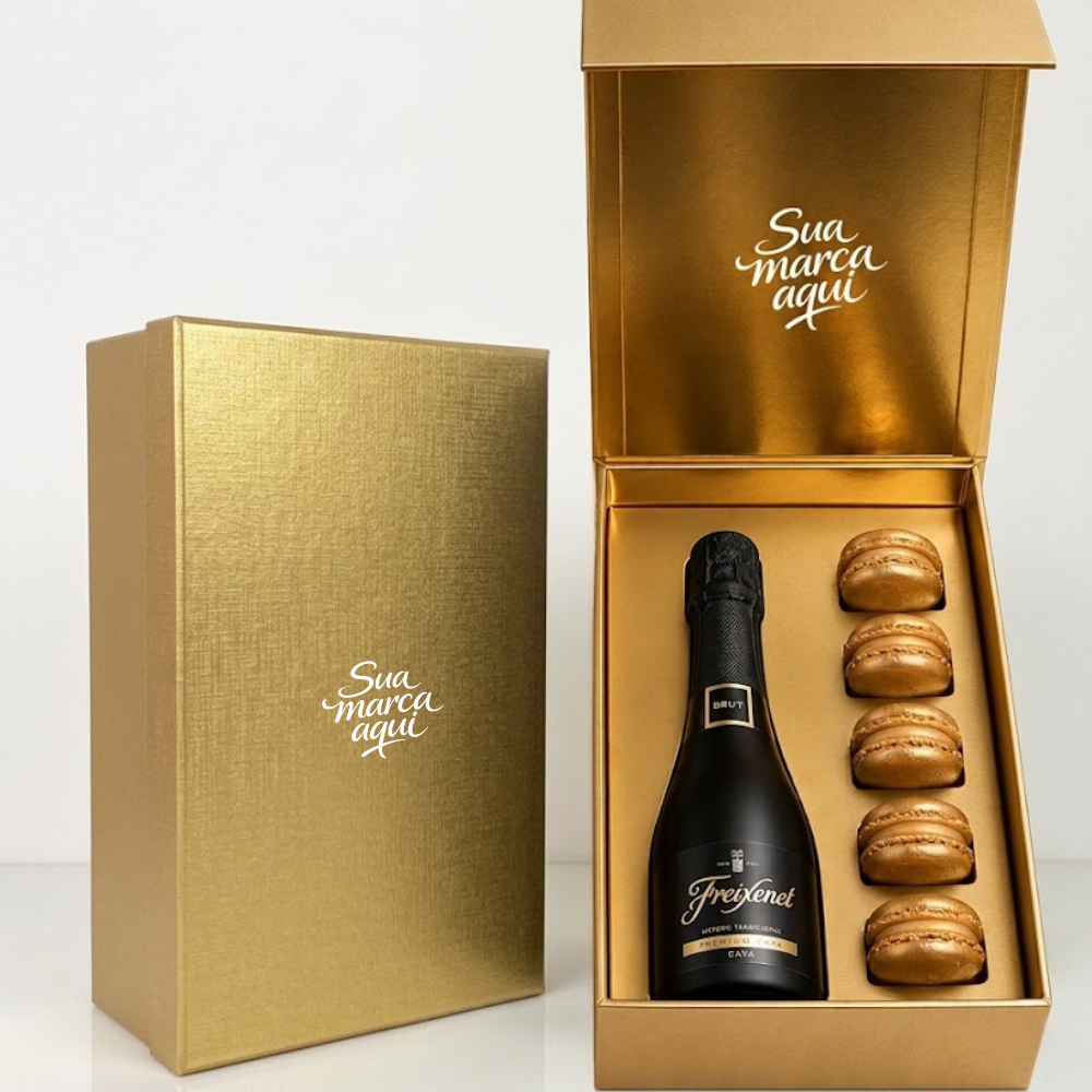 Duo Premium Fim de Ano: Espumante com Macarons / Ferrero Rocher