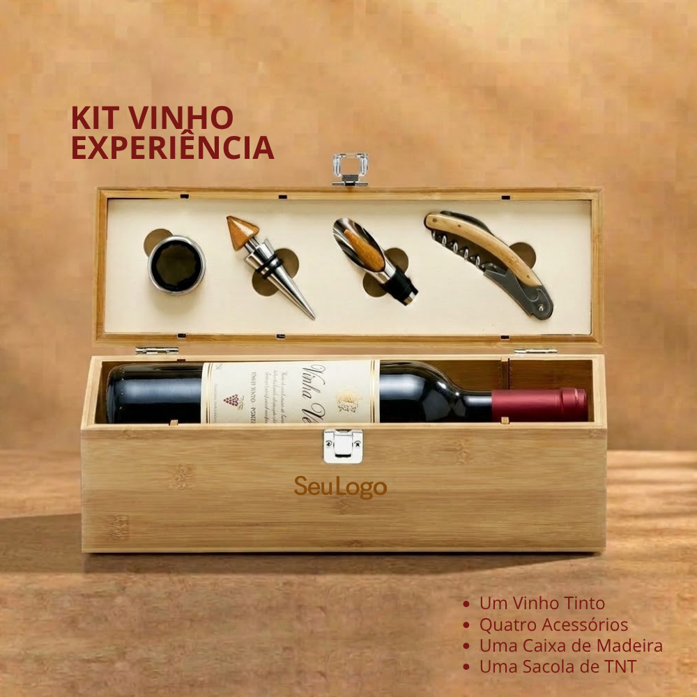 Imagem do produto Kit Vinho Experiência Corporativo Personalizado | Go Brindes